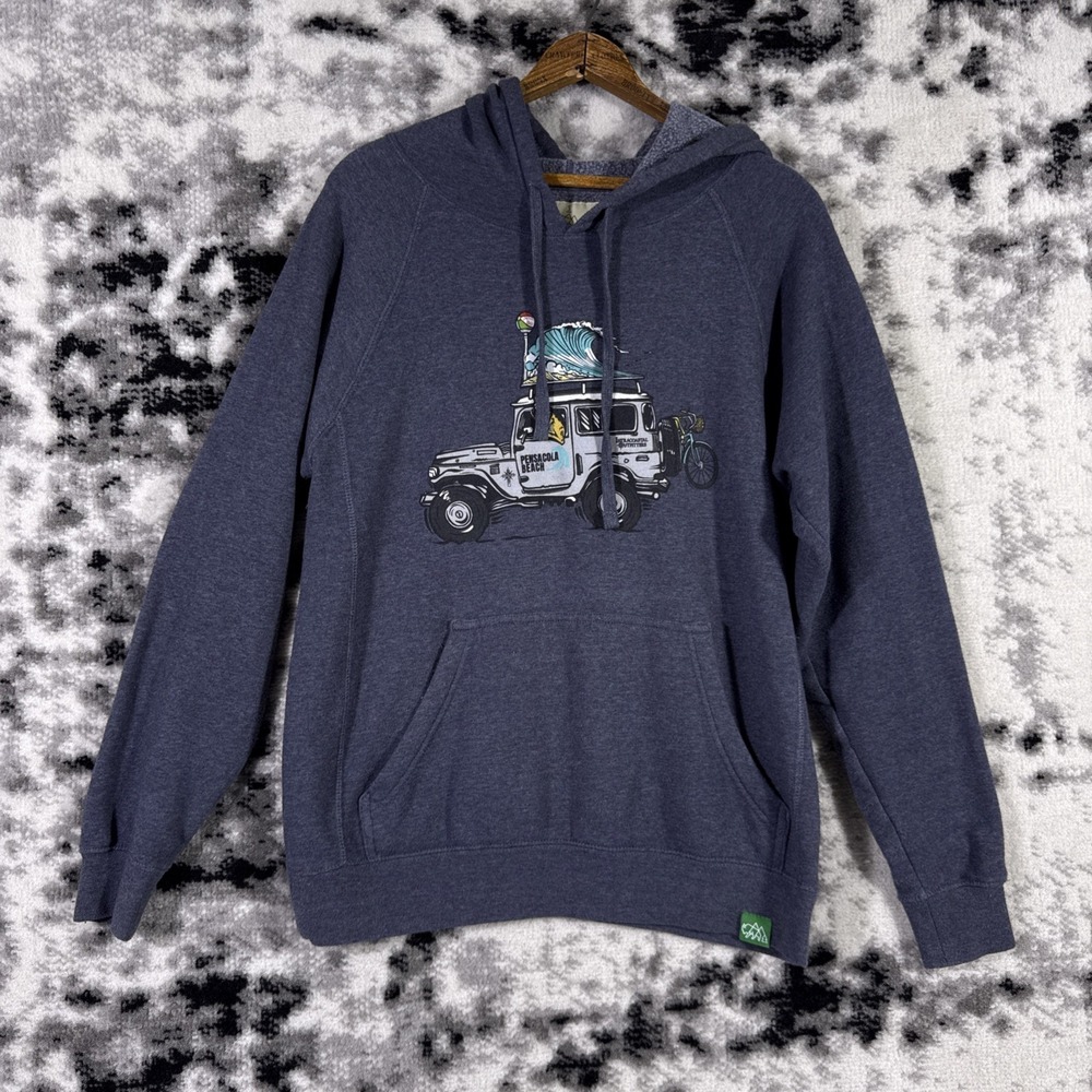 Wild Tribute Hoodie Mens‎ Size Small Gray Granola Outdoors Hiking Jeep Trails